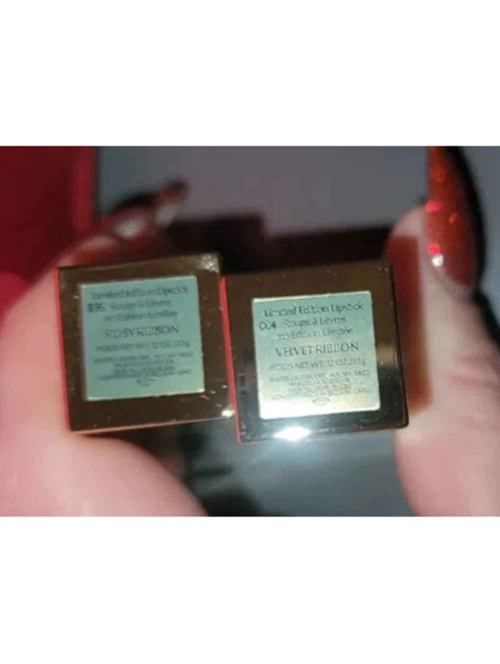 ESTEE LAUDER LIMITED EDITION GLAM LIPSTICKS (2),BLUSH, EYESHADOW PALETTE & CASE